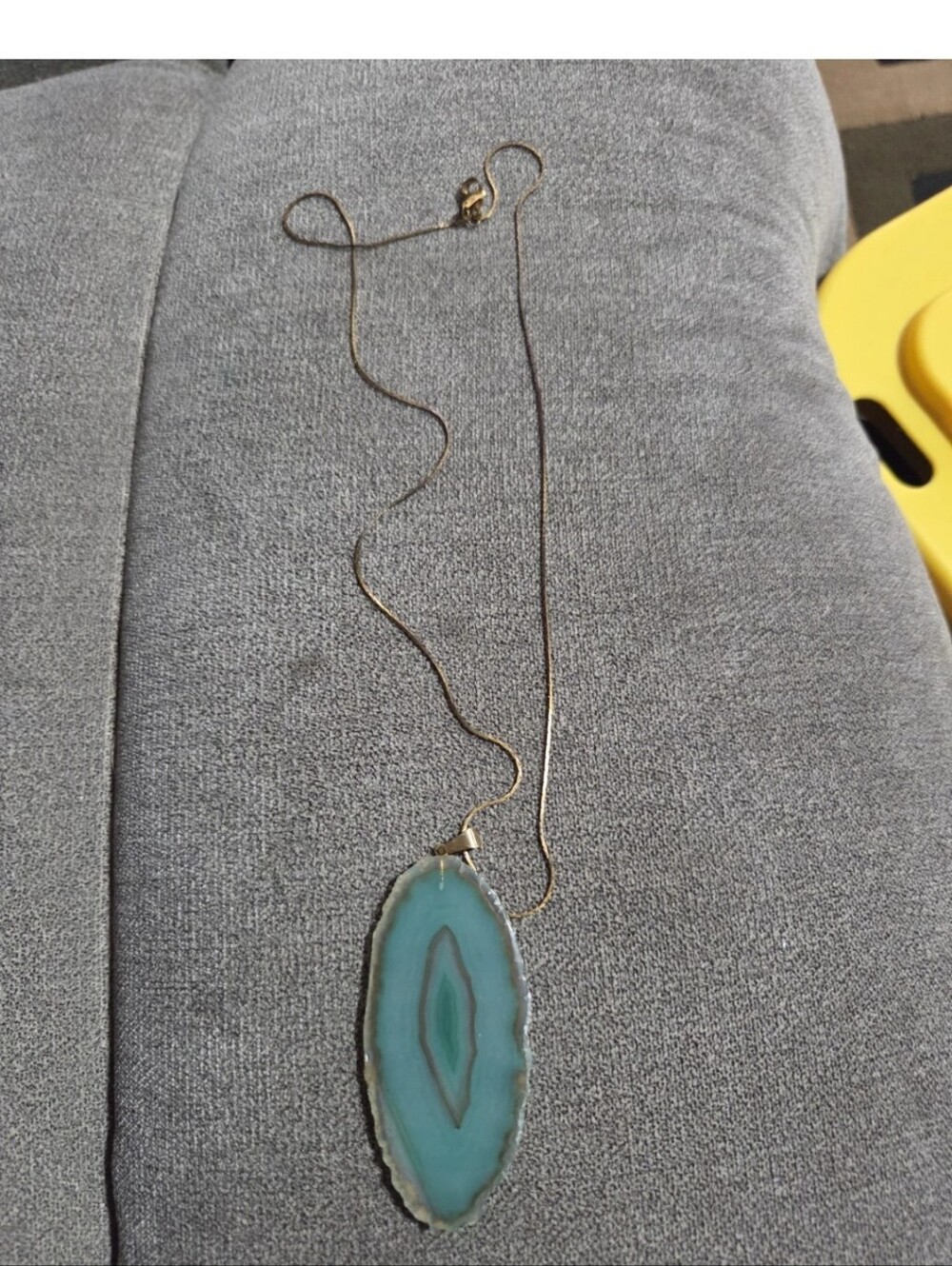 Green Agate Slice Beautiful Necklace